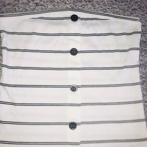 Stripped black/white tube top